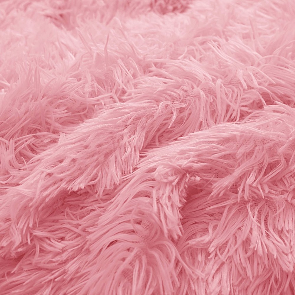 Pilota Cocolino Fluffy, 200x230cm si 2 fete de perna 50x70cm, Roz — imaginea 7