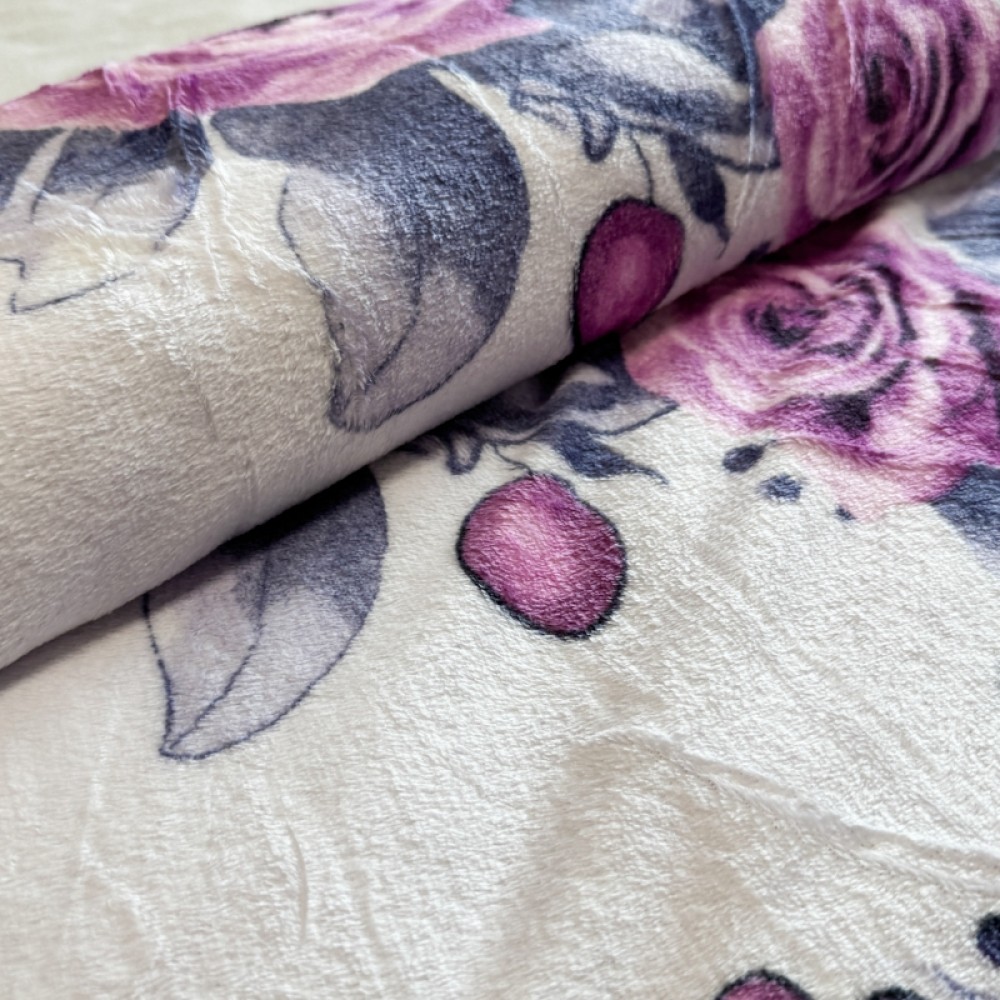 Patura pufoasa cocolino 200x230cm, 240g/mp, Lila, Mov, Fluturi – imagine 4
