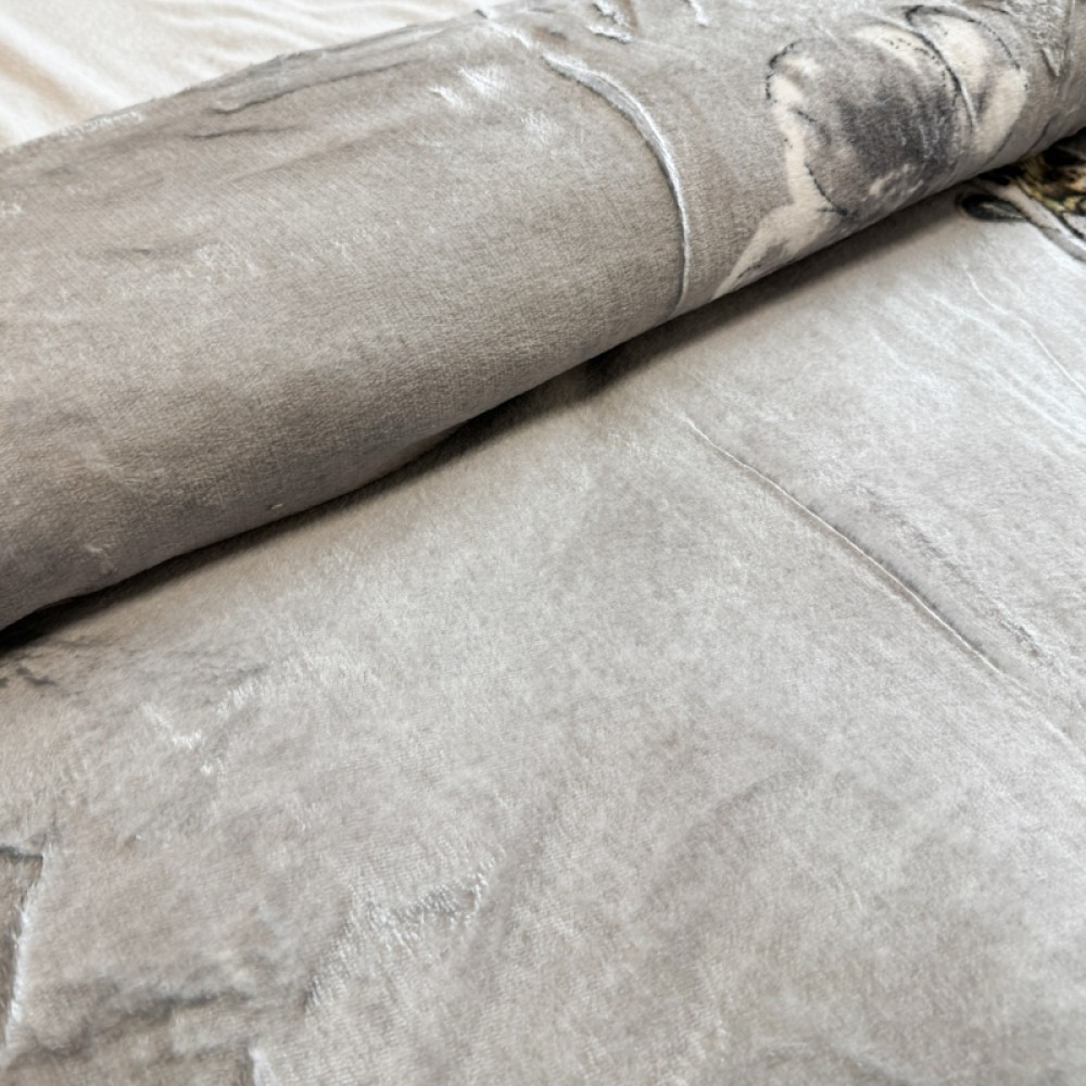 Patura pufoasa cocolino 200x230cm, 240g/mp, Gri, Flori – imagine 5