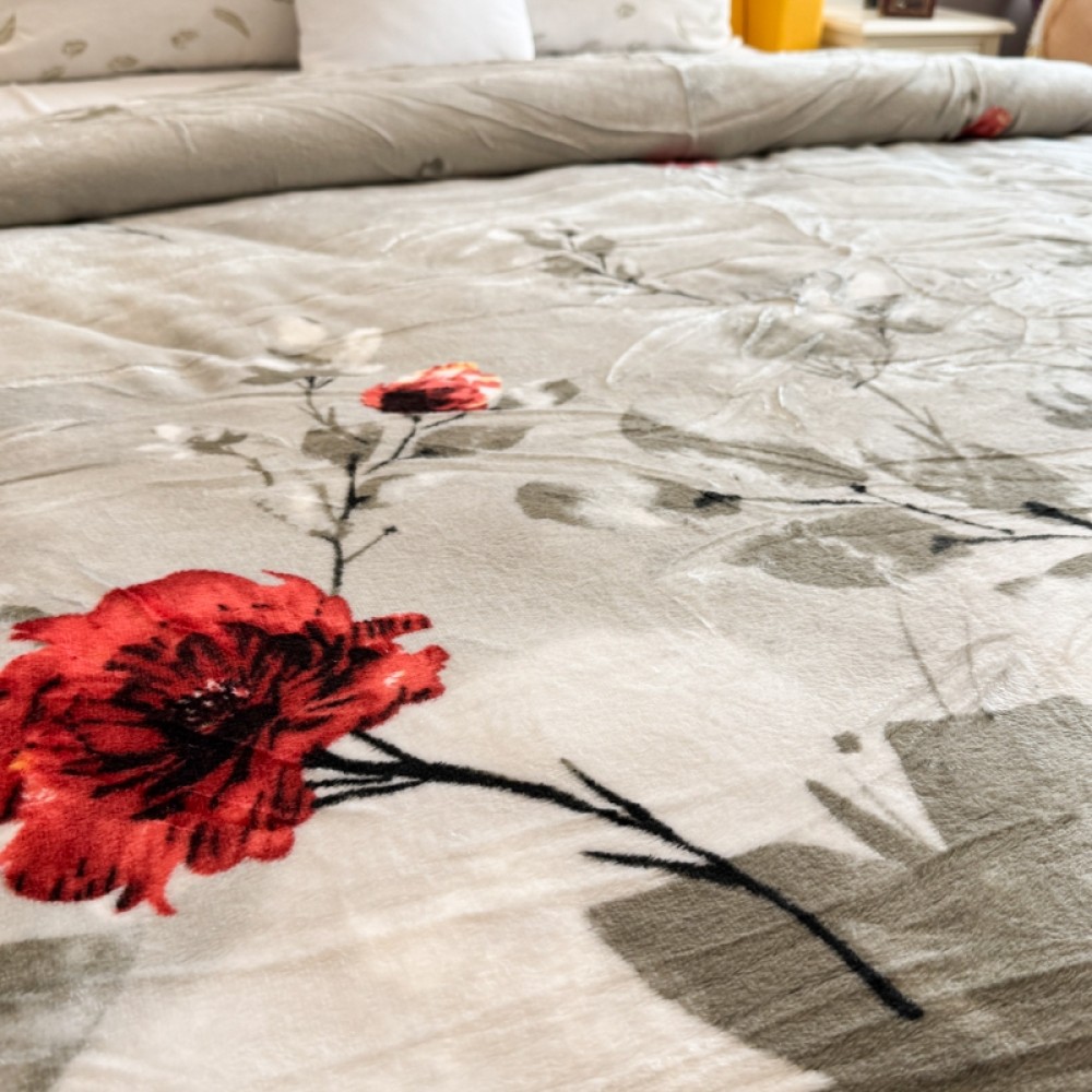 Patura pufoasa cocolino 200x230cm, 240g/mp, Gri, Maci — imaginea 4