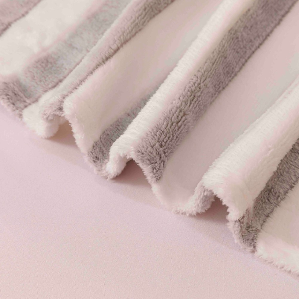 Patura Pufoasa CoCoLiNo, Jojo Home, 200x230cm, Alb, Gri, Pisicute — imaginea 3