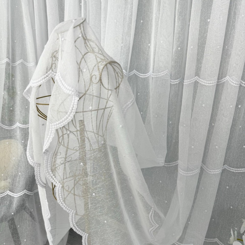 Perdea Karla din IN Brodat, Alb, 500cm x 232cm , Rejansa pt bara – imagine 4