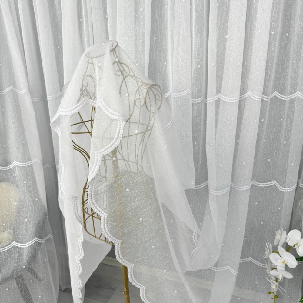 Perdea Karla din IN Brodat, Alb, 500cm x 232cm , Rejansa pt bara – imagine 5