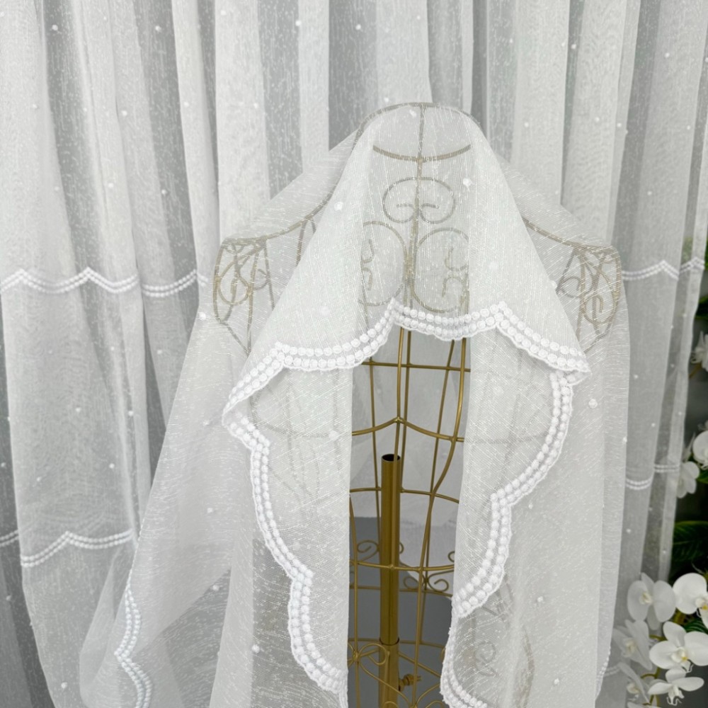 Perdea Karla din IN Brodat, Alb, 500cm x 232cm , Rejansa pt bara – imagine 6