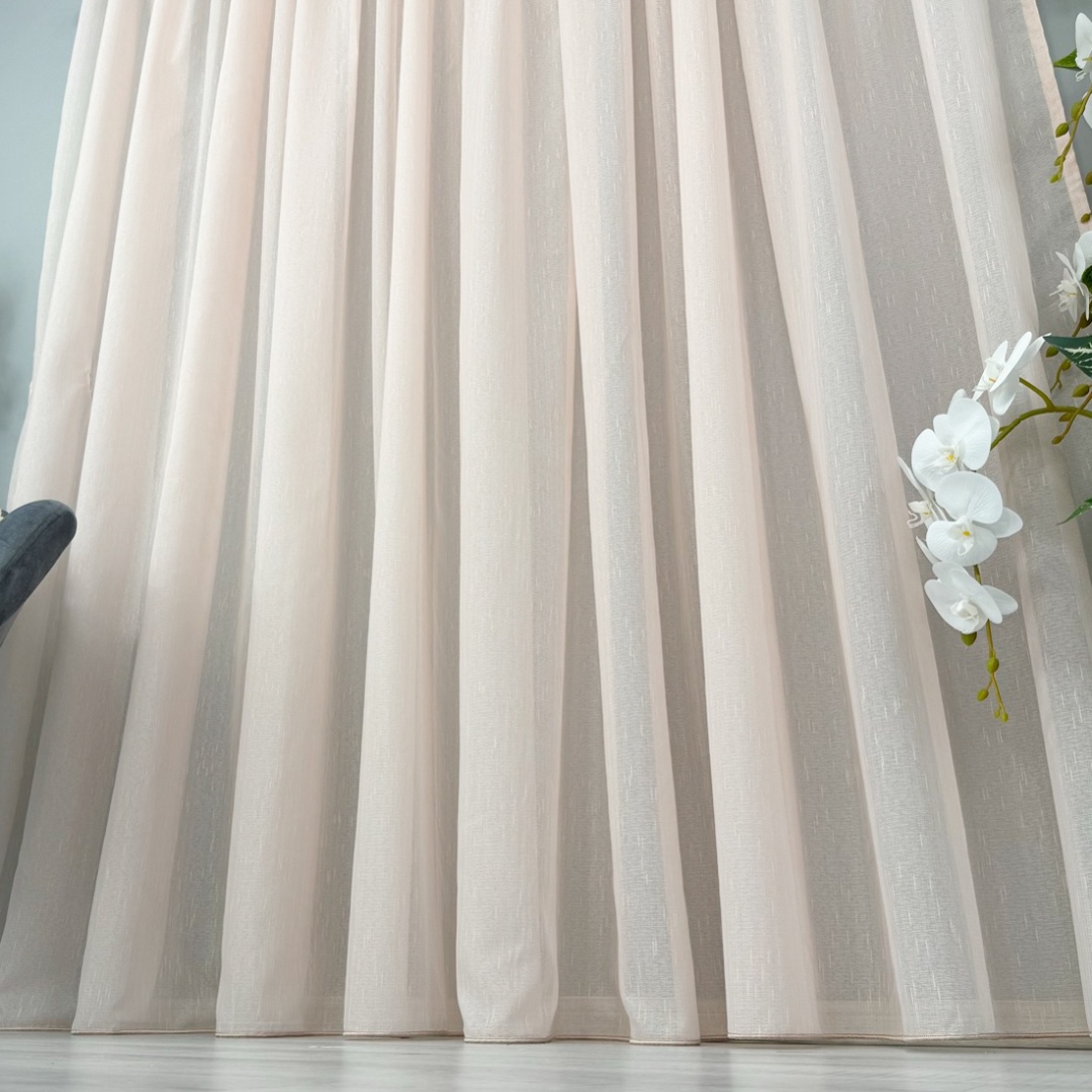 Perdea Cristal din IN plin, Roz uni, 400cm latime x 220cm inaltime, cu Tiv lat - 3 | YEO