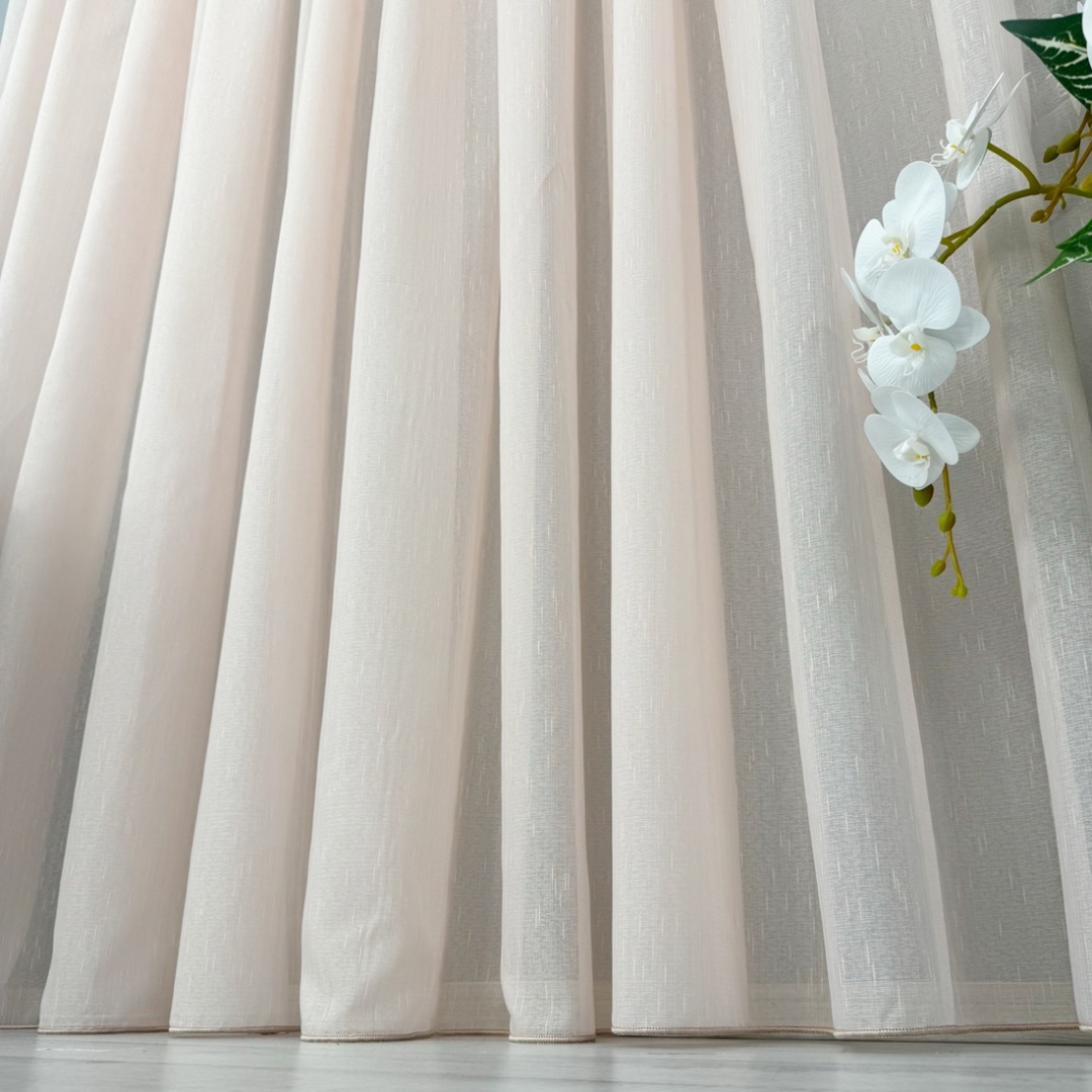 Perdea Cristal din IN plin, Roz uni, 400cm latime x 220cm inaltime, cu Tiv lat - 4 | YEO