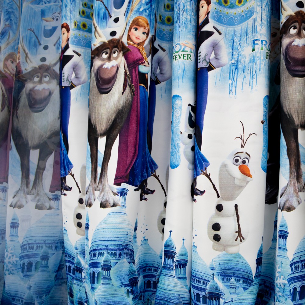 Set 2 Draperii Satinata pentru copii , Frozen- 200cm x 232cm , rejansa pt bara – imagine 5