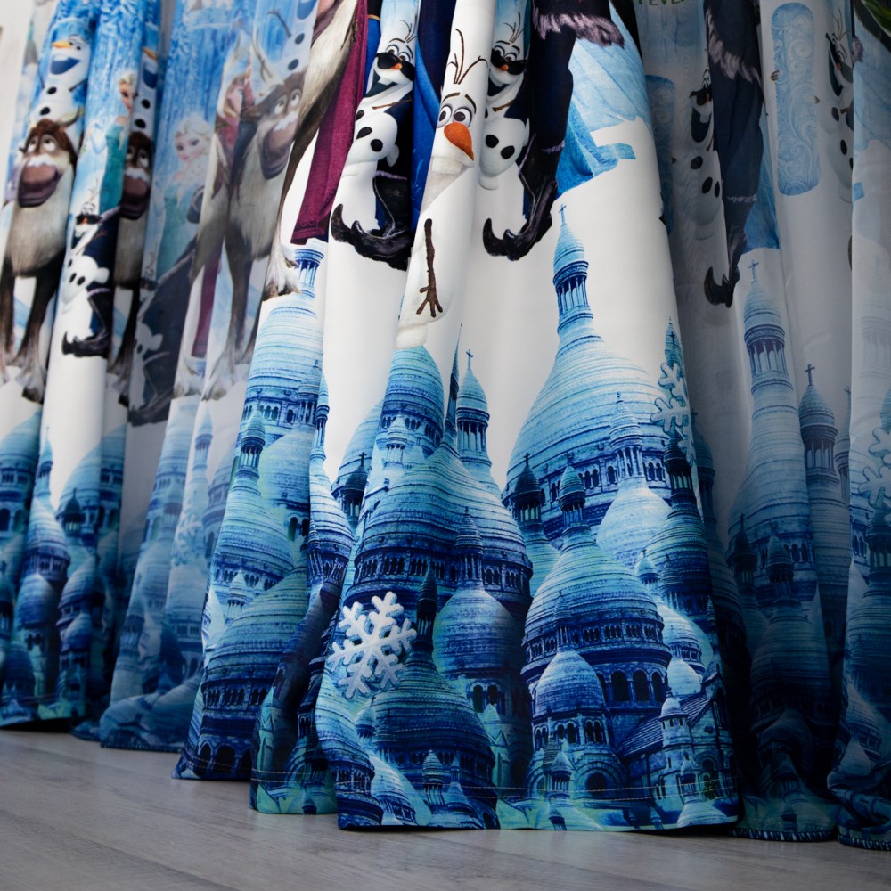 Set 2 Draperii Satinata pentru copii , Frozen- 200cm x 232cm , rejansa pt bara — imaginea 11