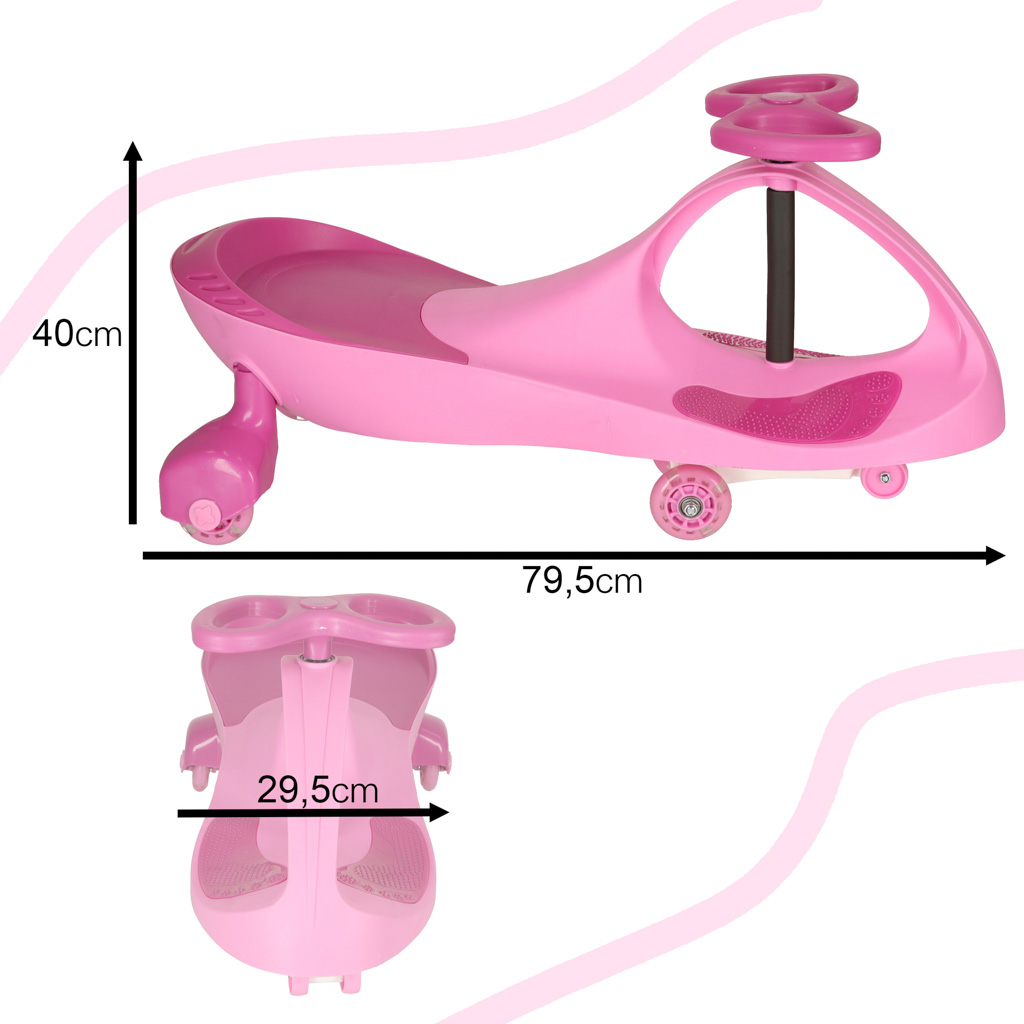 Gravity ride-on, cu roti, led, redare muzica, 74 cm, roz/negru, greutate maxima suportata 100 kg - view 5