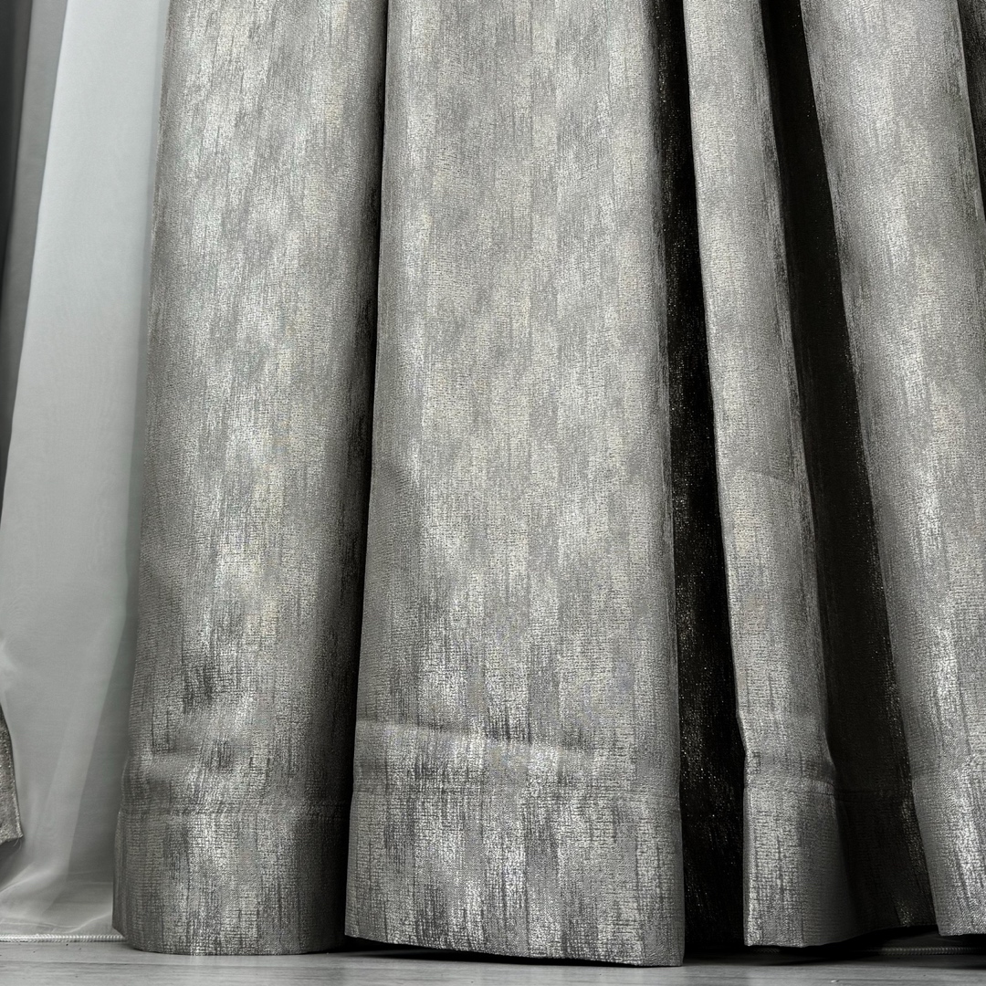 Set de 2 bucati Draperie Lines, tip panou 3 metri latime x 232cm inaltime x rejansa pt bara, Gri - 2 | YEO