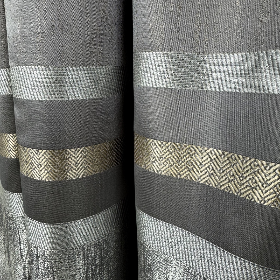 Set de 2 bucati Draperie Lines, tip panou 3 metri latime x 232cm inaltime x rejansa pt bara, Gri - 3 | YEO