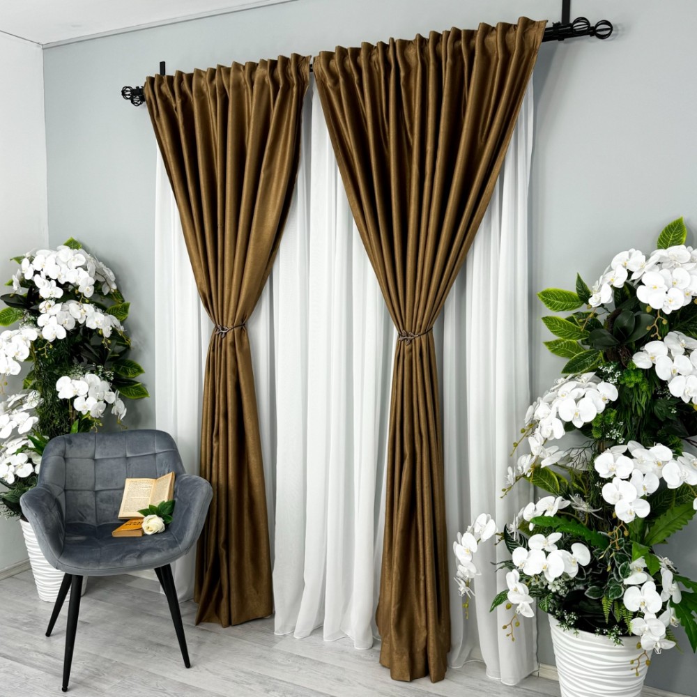 Set 2 DraperiI Soft Touch - 200cm x 232cm, Rejansa pt. bara , Maro Bronz – imagine 6