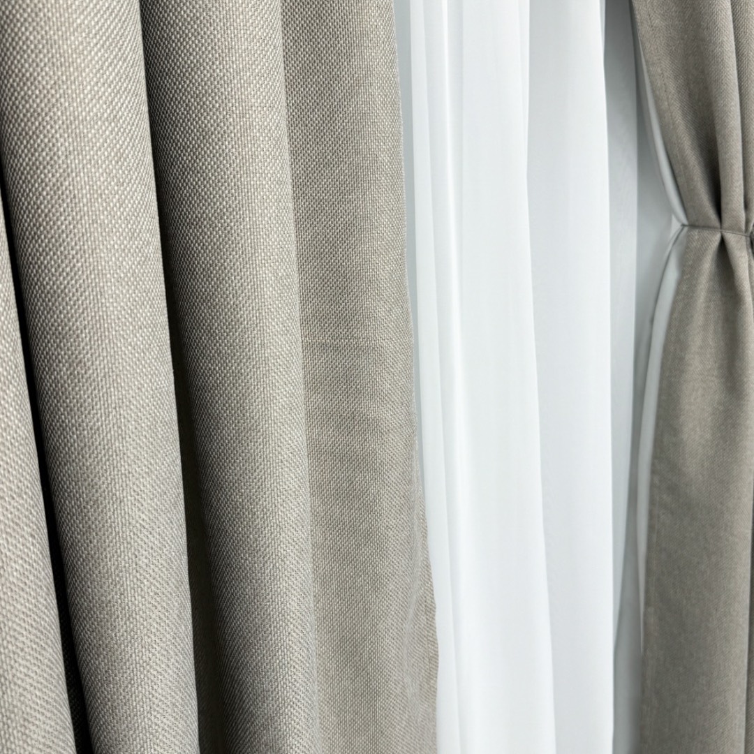 Set 2 Draperii HoReCa TEXTURATA tip IN , Grej, 2m latime x 232cm inaltime x rejansa pt bara - 3 | YEO