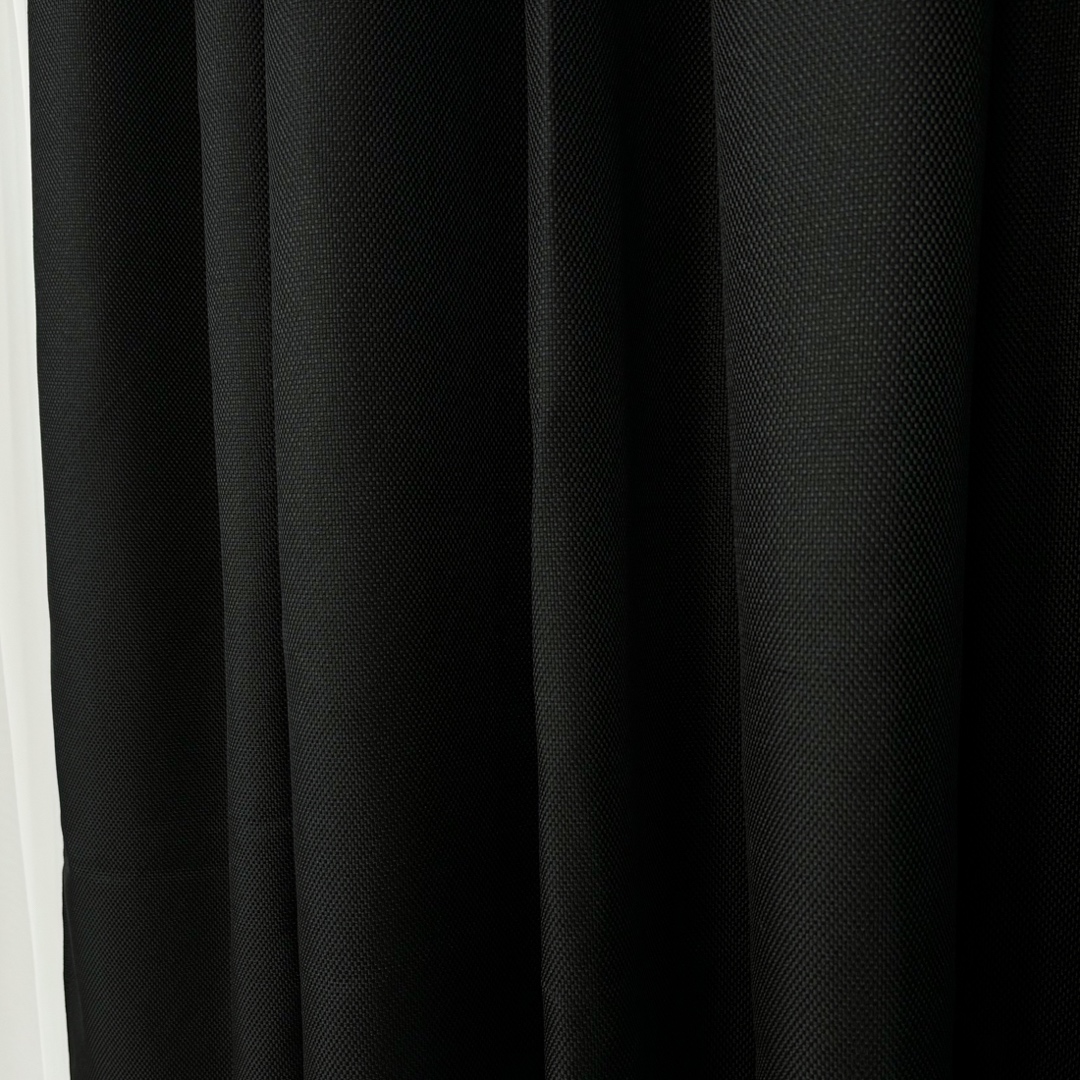Set 2 bucati de Draperie HoReCa TEXTURATA tip IN, Negru, 200cm latime x 232cm inaltime, cu rejansa pt bara - 3 | YEO