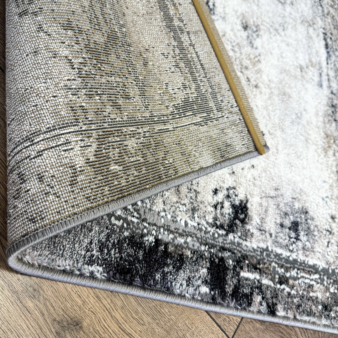 Poze Covor Modern, Elegant, 240x340cm, gros si pufos, SHINNY V2, Negru/Gri/Alb cumparamisim.ro
