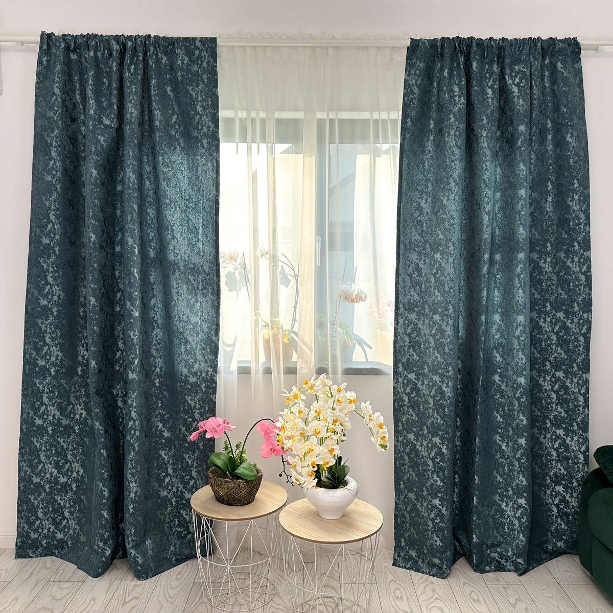 Draperie din Jacquard model Nisip, 140cm latime x 260cm inaltime, cu TIV LAT, Bleu - 4 | YEO