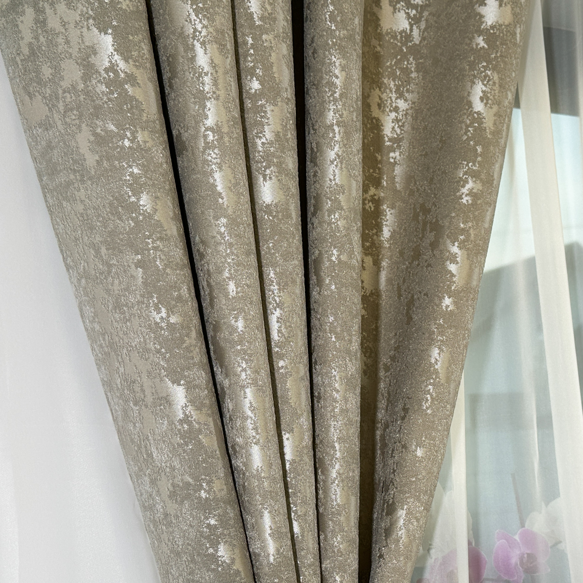 Draperie din Jacquard model Nisip, 140cm latime x 260cm inaltime, cu TIV LAT, Grej - 2 | YEO