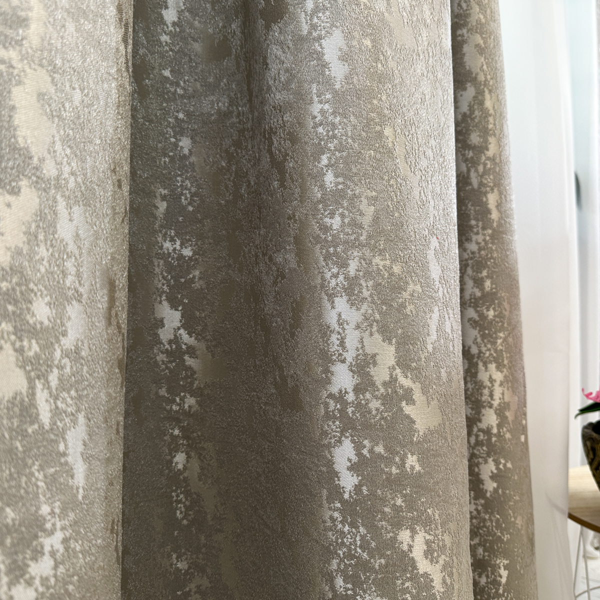 Draperie din Jacquard model Nisip, 140cm latime x 260cm inaltime, cu TIV LAT, Grej - 3 | YEO