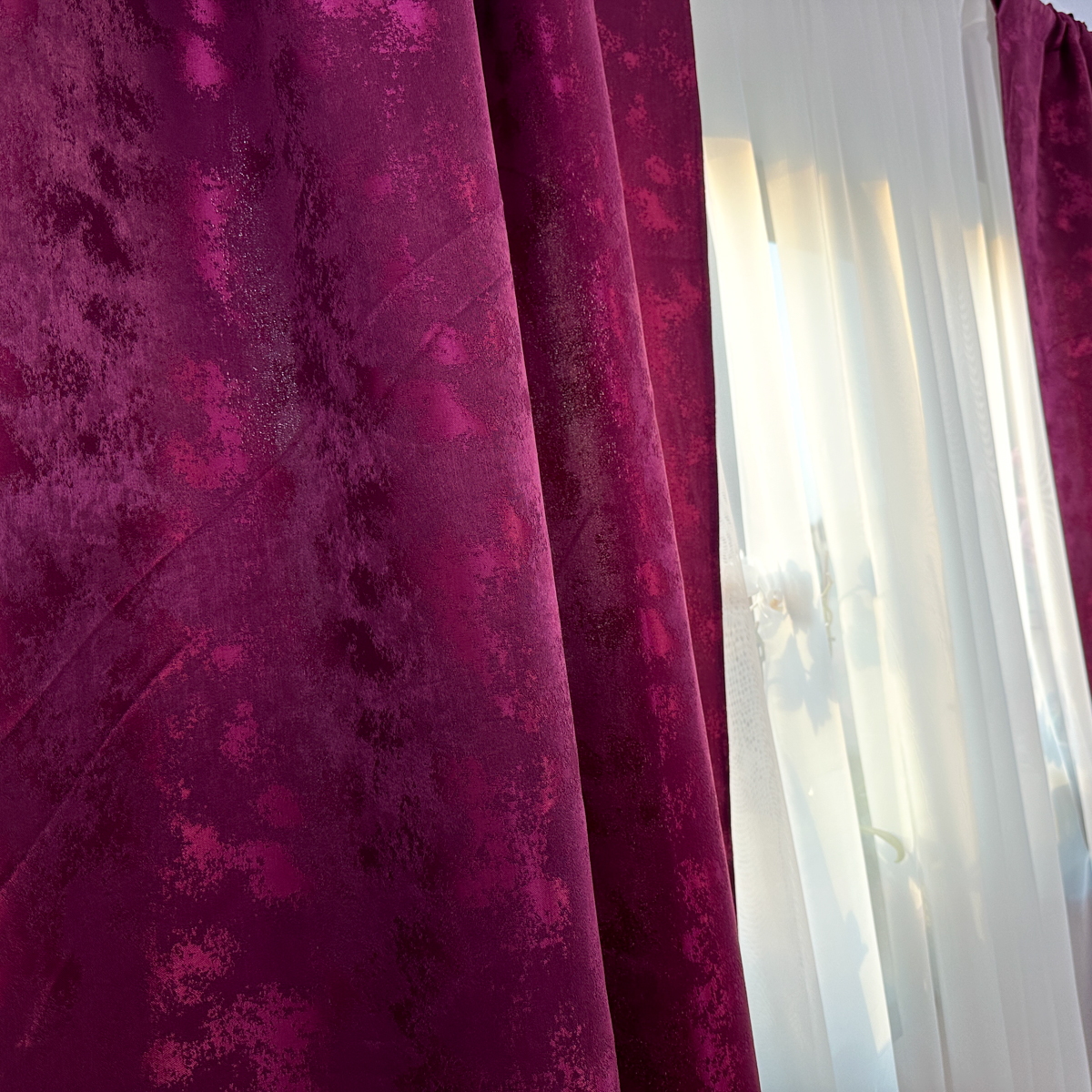 Draperie din Jacquard model Nisip, 140cm latime x 260cm inaltime, cu TIV LAT, Violet - 3 | YEO