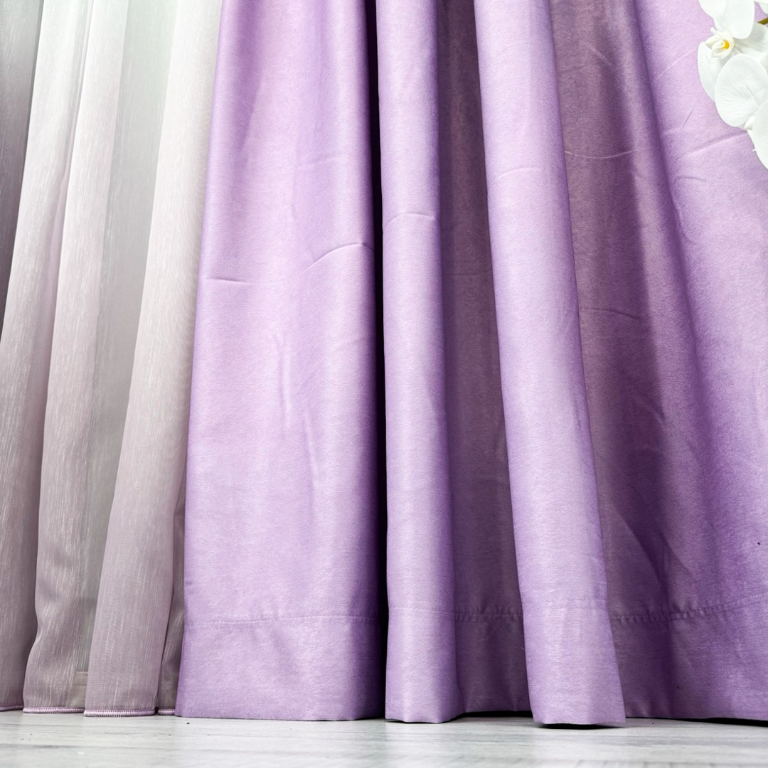 Draperie Soft Touch, cu Aspect Fin si Tenta Satinata, 140cm latime x 260cm inaltime, cu TIV LAT, Lila - 2 | YEO