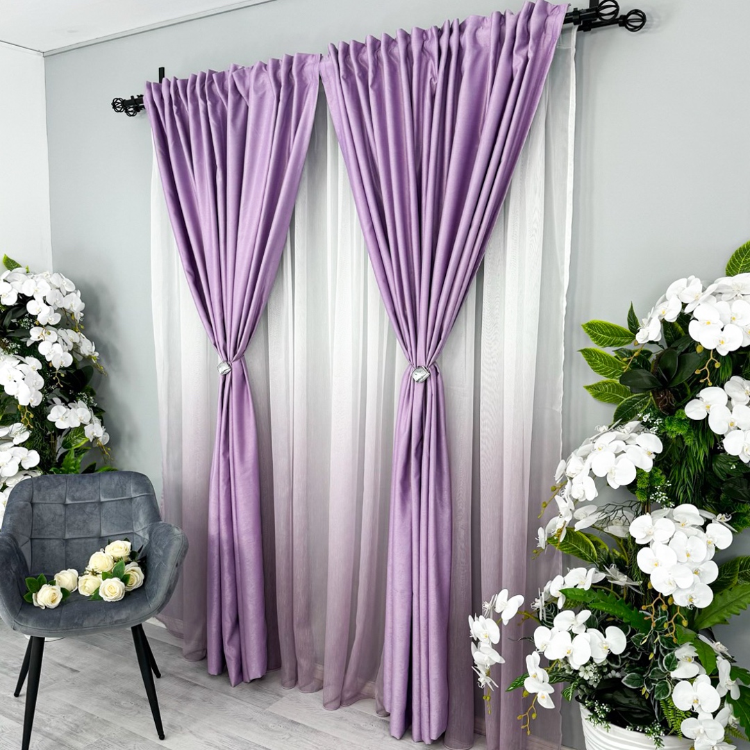 Draperie Soft Touch, cu Aspect Fin si Tenta Satinata, 140cm latime x 260cm inaltime, cu TIV LAT, Lila - 4 | YEO