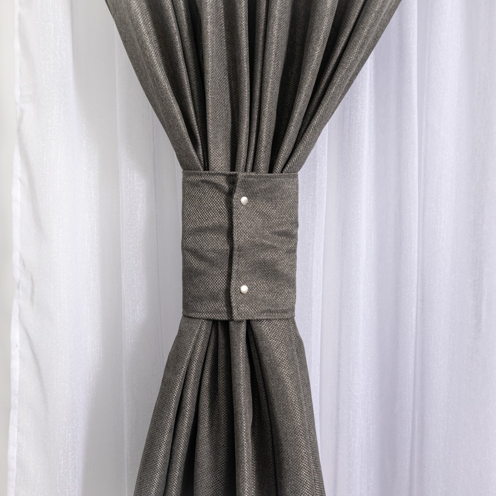 Draperie HoReCa TEXTURATA tip Bob de Orez, 140cm latime x 260cm inaltime, cu TIV LAT, Gri inchis – imagine 8