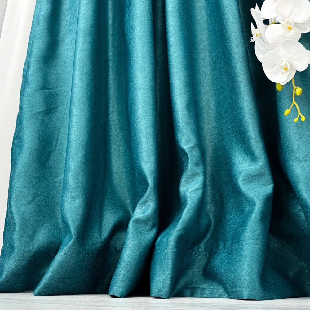 Set 2 Draperii Soft Touch - 200cm x 232cm , Rejansa pt. bara , Turquoise – imagine 3