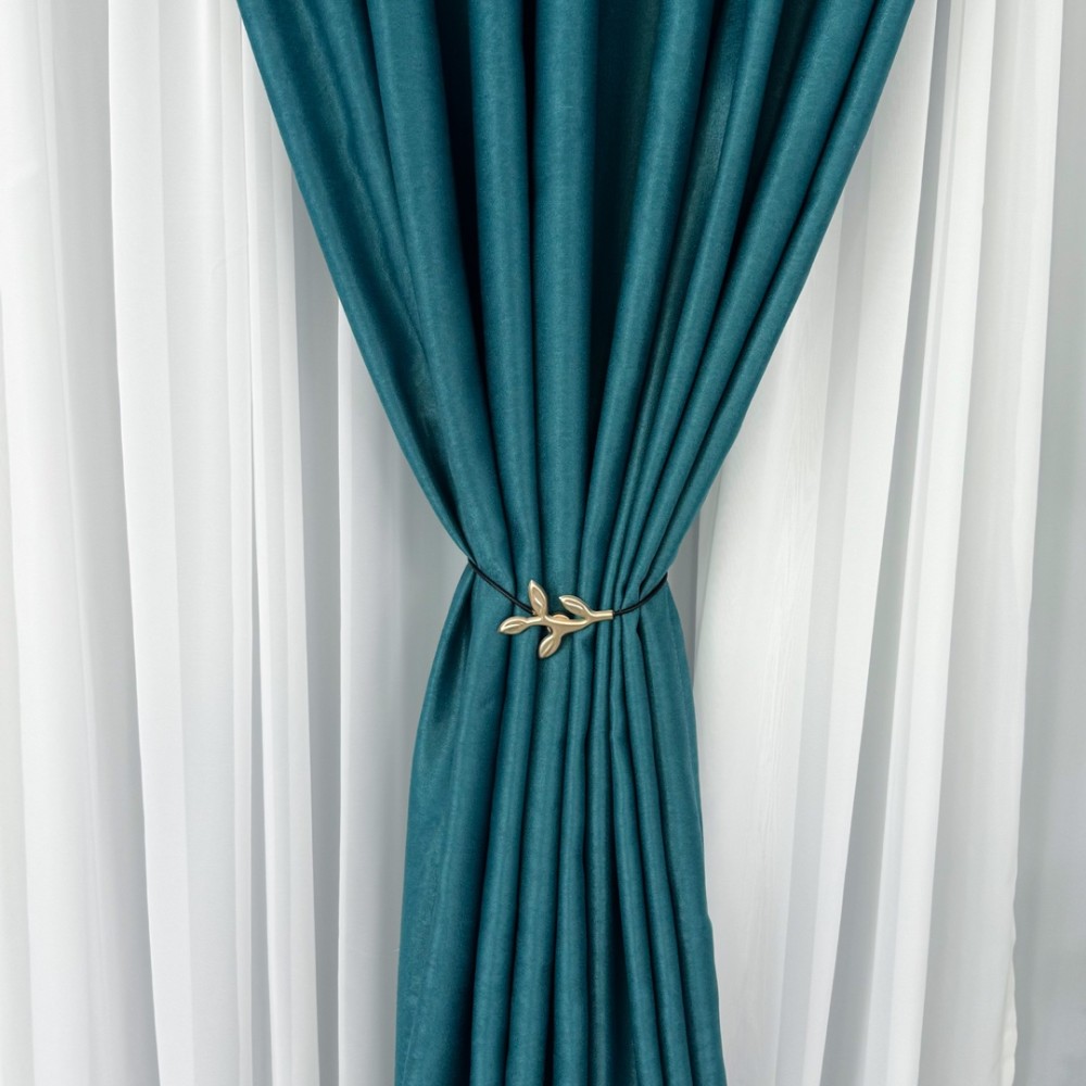 Set 2 Draperii Soft Touch - 200cm x 232cm , Rejansa pt. bara , Turquoise – imagine 8