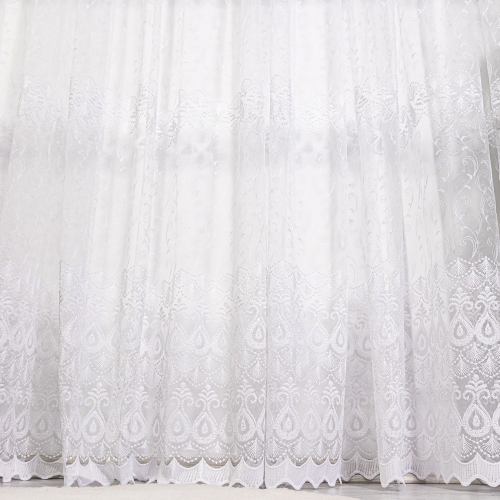 Perdea cu broderie eleganta - 300cm x 260cm, Rejansa pt. sina , Alb