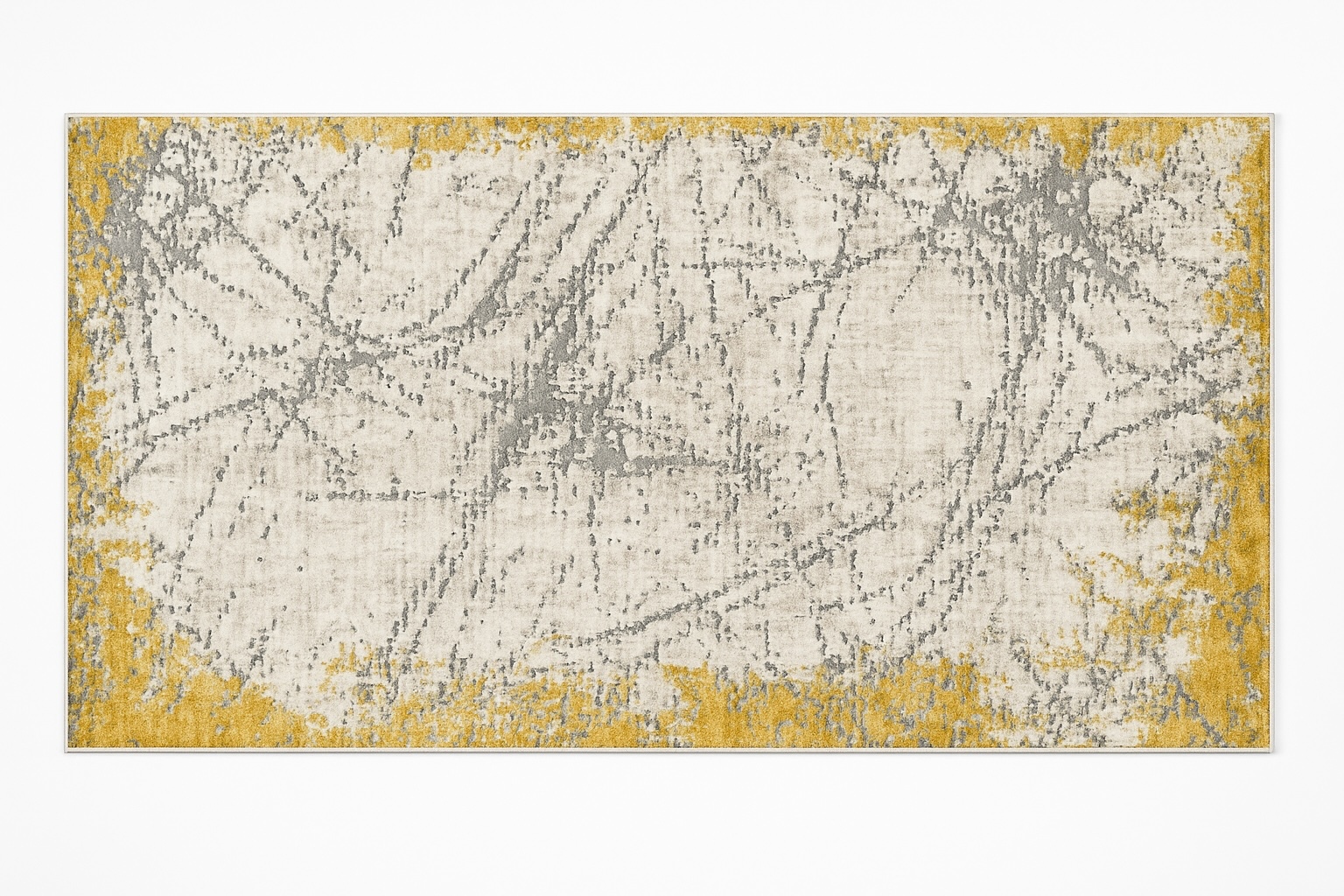 Covor Modern, Elegant, 160x230cm gros si pufos, SHINNY V1, Galben/Gri/Alb