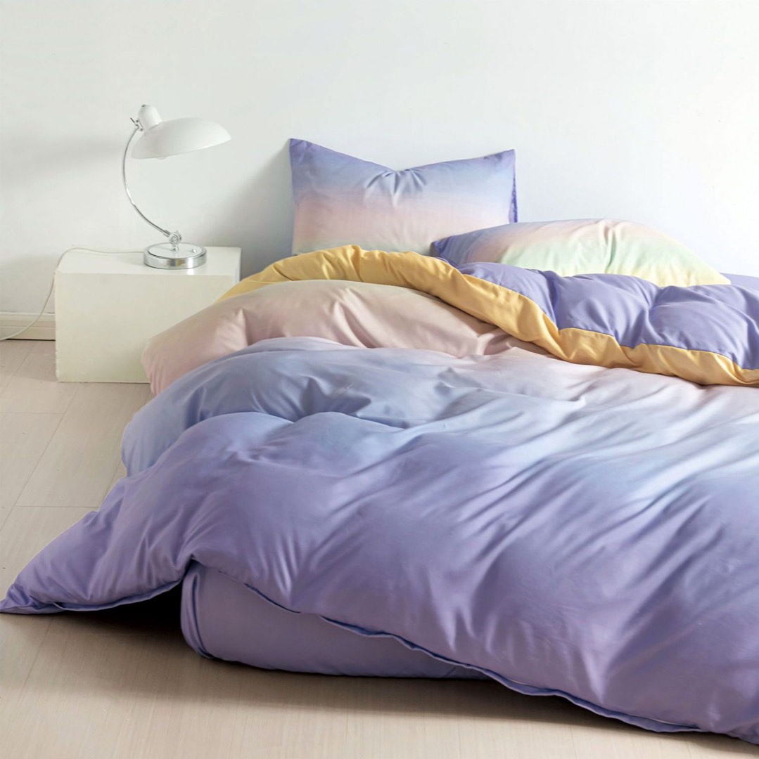 (OFERTA 3 la 199 Lei) Lenjerie pat 1 PERSOANA, FINET, 4 piese, Lila