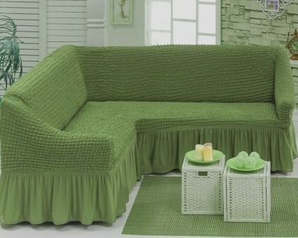 Set husa elastica si creponata pentru coltar, verde