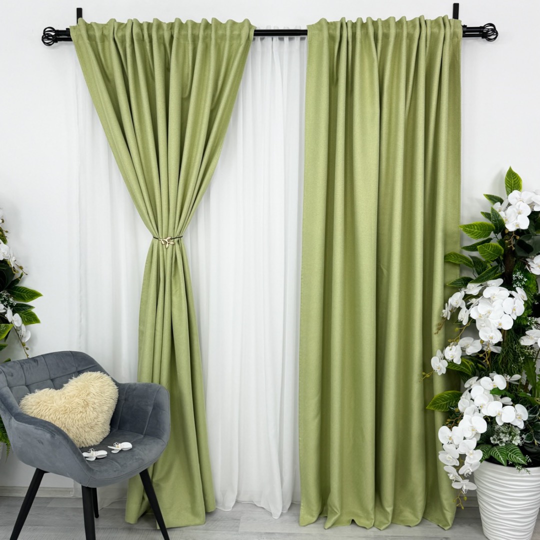 Draperie HoReCa TEXTURATA tip IN, 140cm latime x 260cm inaltime, cu TIV LAT, Verde Lime