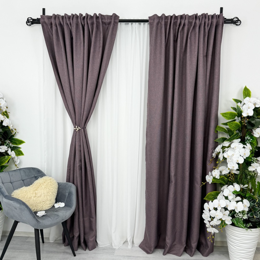 Draperie HoReCa TEXTURATA tip IN, 140cm latime x 260cm inaltime, cu TIV LAT, Violet