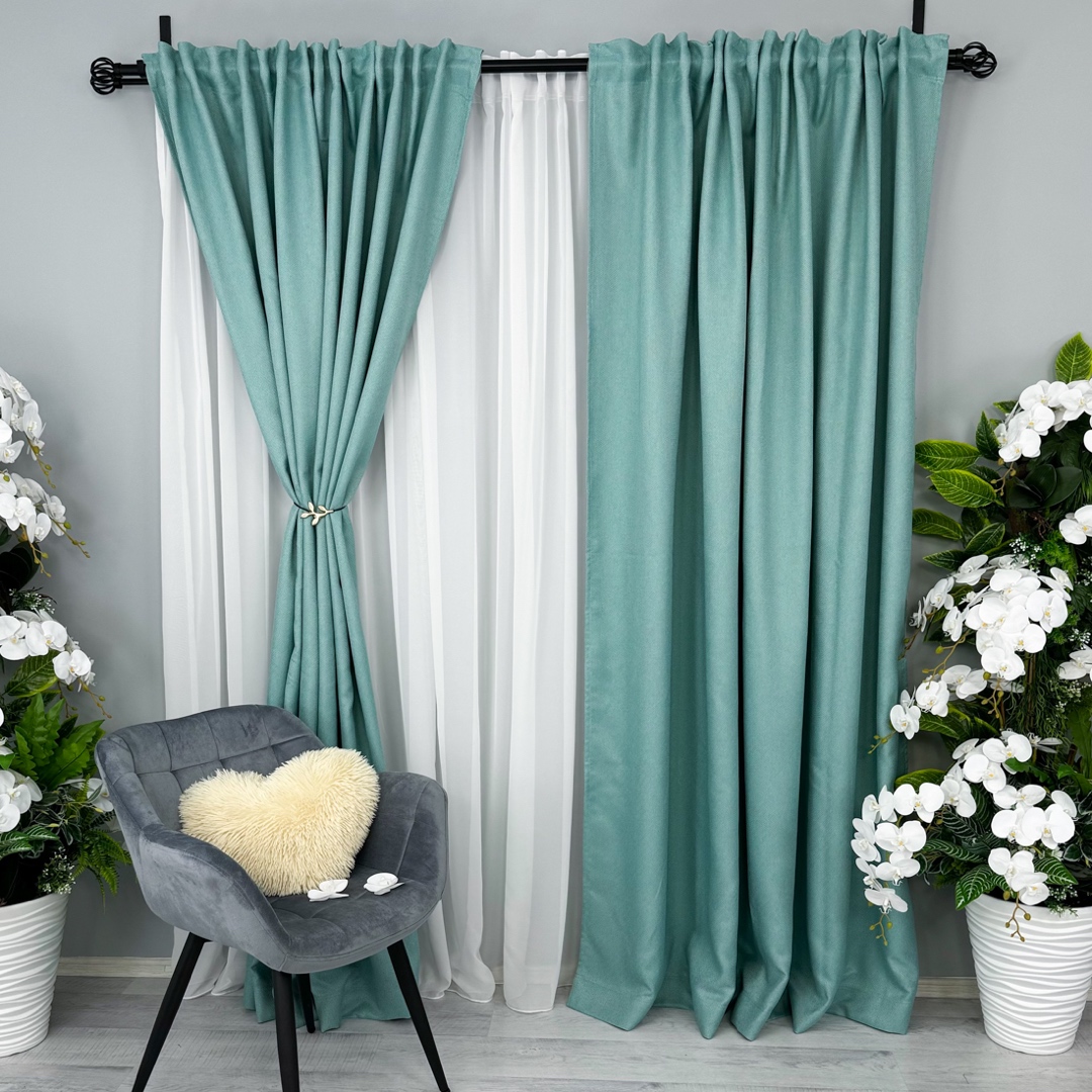 Draperie HoReCa TEXTURATA tip IN, 140cm latime x 260cm inaltime, cu TIV LAT, Bleu