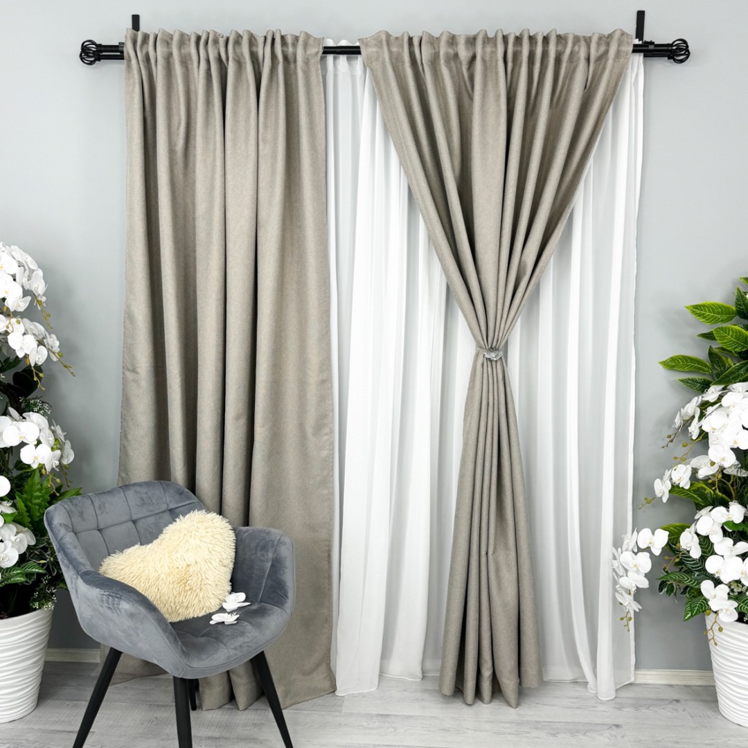 Draperie HoReCa TEXTURATA tip IN, 140cm latime x 260cm inaltime, cu TIV LAT, Grej