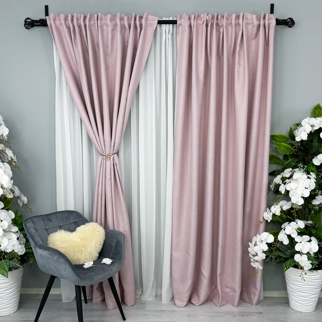 Draperie HoReCa TEXTURATA tip IN, 140cm latime x 260cm inaltime, cu TIV LAT, Roz