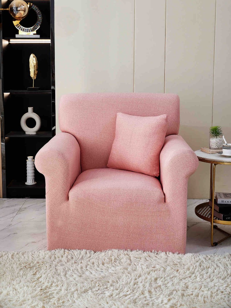 Husa Elastica Pentru Fotoliu cu brate, Jojo Home, Roz, Uni