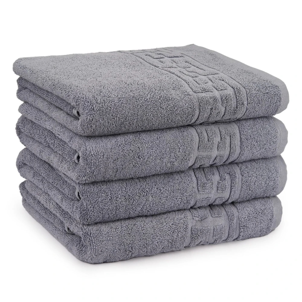 Set 4 prosoape mari 70x130cm, din 100% bumbac pakistanez, Gri