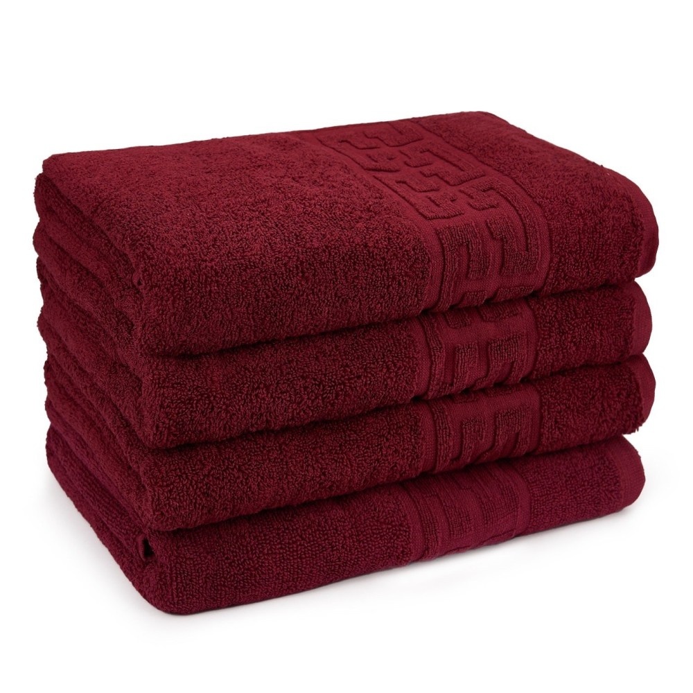 Set 4 prosoape mari 70x130cm, din 100% bumbac pakistanez, Grena