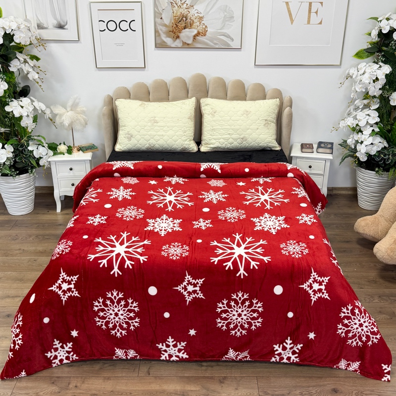 Patura pufoasa cocolino 200x230cm, 240g/mp, Rosu, Fulgi de Nea