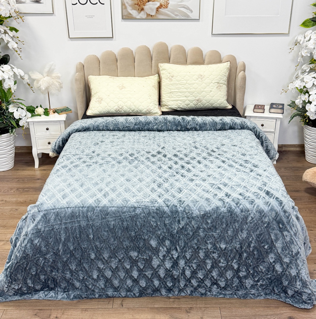 Patura Premium, Blanita Artificiala Fina, 200x230cm, Gri, Romburi