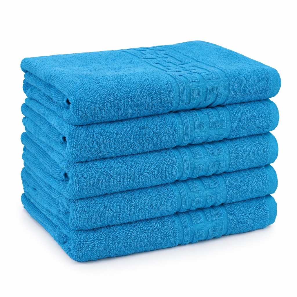 Set 5 prosoape medii 70x130cm, din 100% bumbac pakistanez,  500g, Bleu