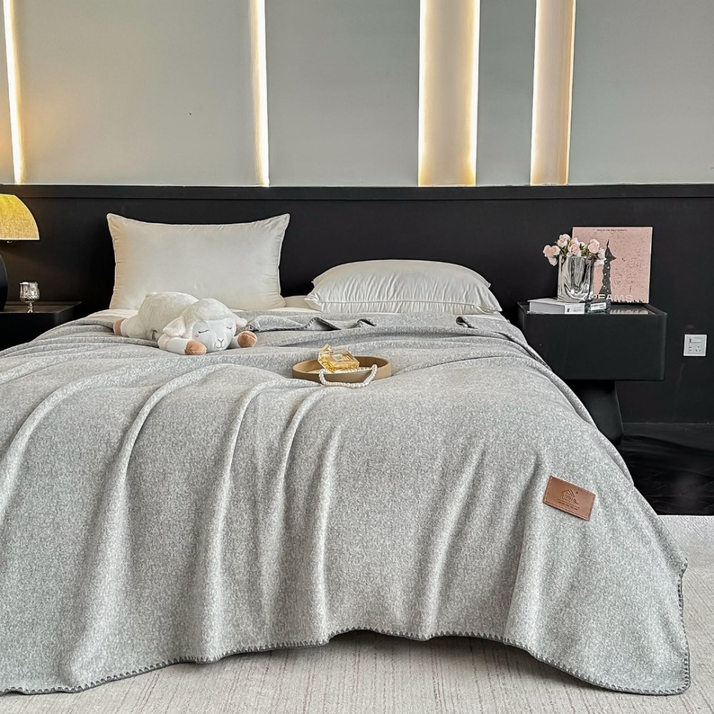 Patura Premium pt pat Dublu, Tip Casmir, 200x230cm - Gri inchis