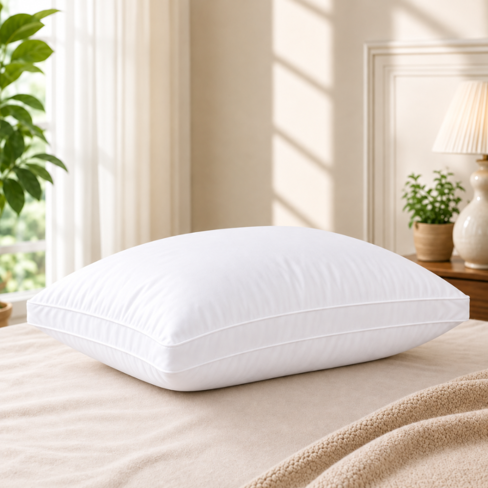 Perna Hotel Luxury dreptunghiulara 45x65cm cu 600gr puf siliconizat, alb