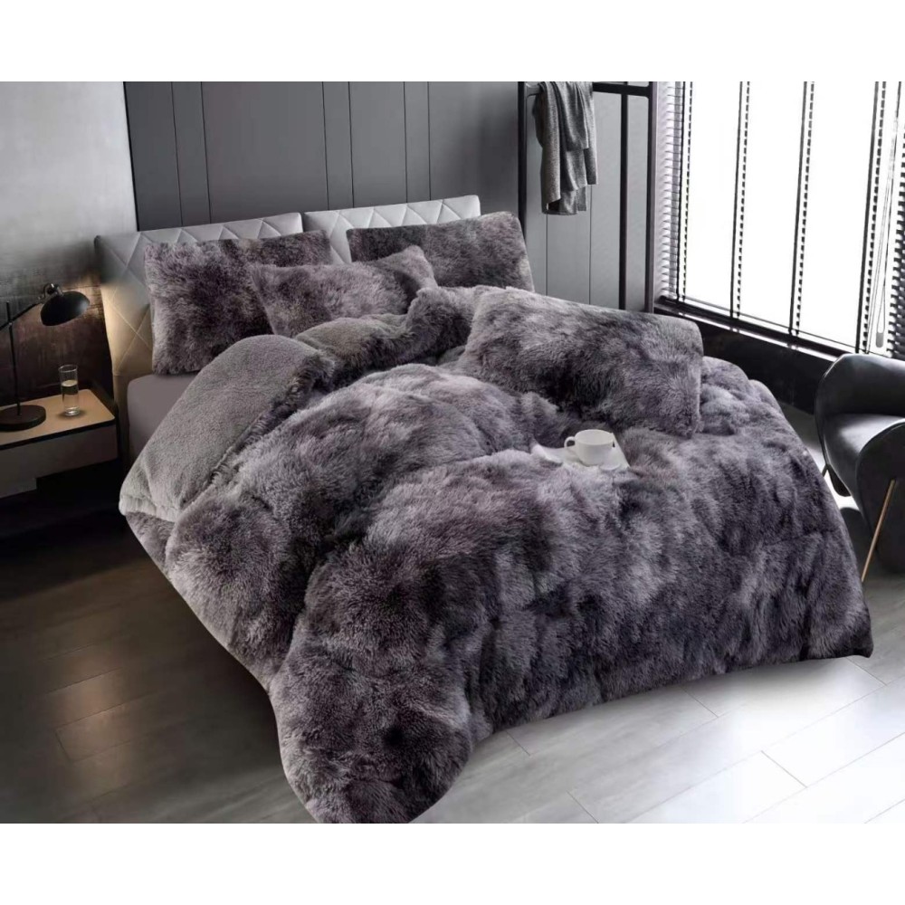 Pilota Cocolino Fluffy, 200x230cm si 2 fete de perna 50x70cm, Gri Degrade