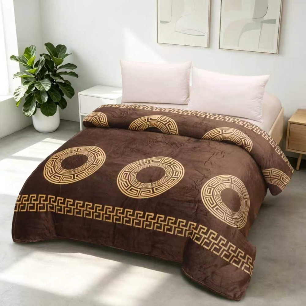 Patura pufoasa cocolino 200x230cm, 240g/mp, Maro, Model Greek
