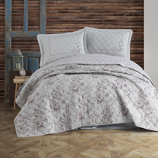Set cuvertura de pat dublu, 3 piese, Bumbac 100%, 240x260cm, Clasy, PORTO V2