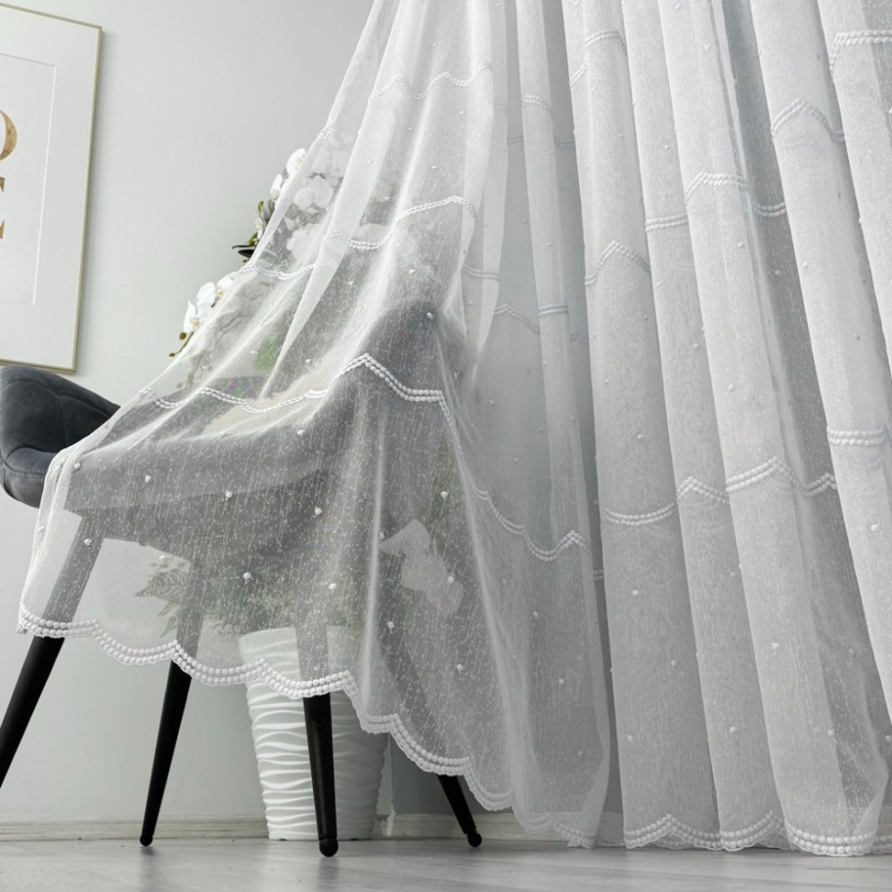 Perdea Karla din IN Brodat, Alb, 500cm x 232cm , Rejansa pt bara