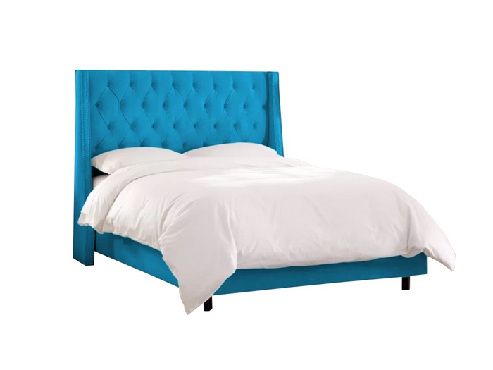 Pat Dublu, pentru saltea de 160x200cm, cu Lada de Depozitare, Turquoise - model Minty - cu Somiera Rabatabila - 0 | YEO